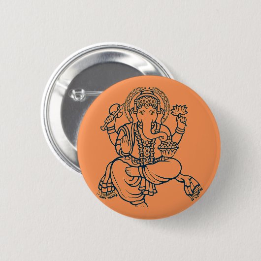 Ganesh Ronde Button 5,7 Cm (Voorkant /achterkant)
