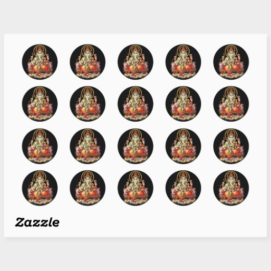 Ganesh Ronde Sticker (Vel)