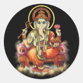 Ganesh Ronde Sticker (Voorkant)