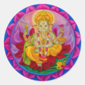 Ganesh Ronde Sticker (Voorkant)