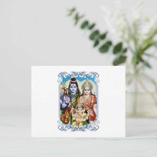 Ganesh, Shiva en Parvati, Lord Ganesha, Durga Briefkaart (Staand voorkant)