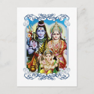 Ganesh, Shiva en Parvati, Lord Ganesha, Durga Briefkaart