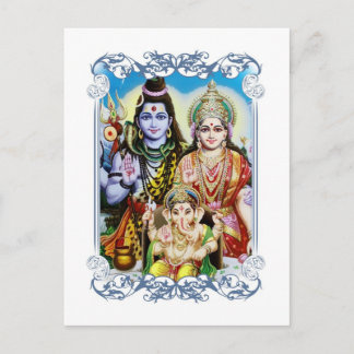 Ganesh, Shiva en Parvati, Lord Ganesha, Durga Briefkaart