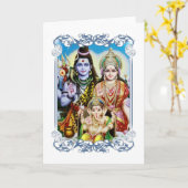 Ganesh, Shiva en Parvati, Lord Ganesha, Durga Kaart (Gele Bloem)