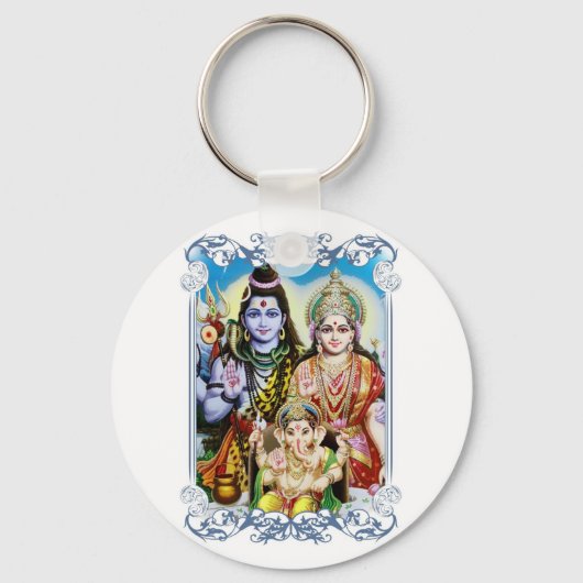Ganesh, Shiva en Parvati, Lord Ganesha, Durga Sleutelhanger (Voorkant)