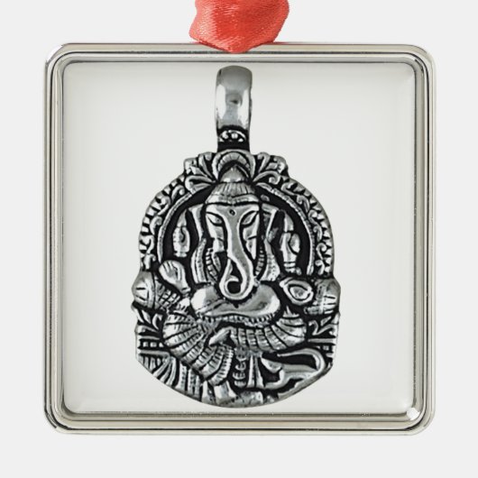 GANESH SILVER PENDANT METALEN ORNAMENT (Voorkant)