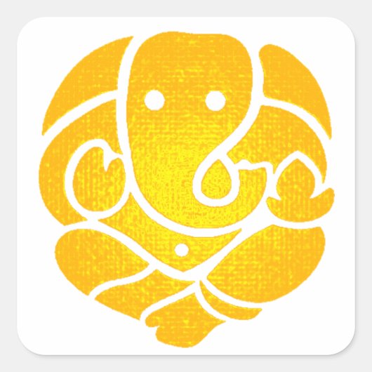GANESH SUN SHINES VIERKANTE STICKER (Voorkant)