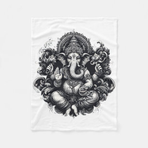 Ganesh Symbool Yoga Hindoe Olifant God Ganesha Puj Fleece Deken