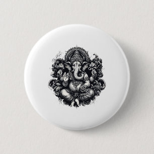 Ganesh Symbool Yoga Hindoe Olifant God Ganesha Puj Ronde Button 5,7 Cm