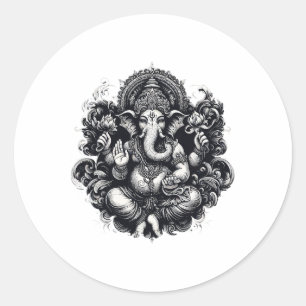 Ganesh Symbool Yoga Hindoe Olifant God Ganesha Puj Ronde Sticker