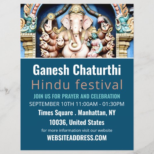 Ganesh the Hindu God, Hindu Event Adverteren Flyer (Voorkant)