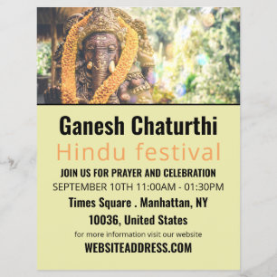 Ganesh the Hindu God, Hindu Event Adverteren Flyer