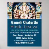 Ganesh the Hindu God, Hindu Event Adverteren Poster (Voorkant)