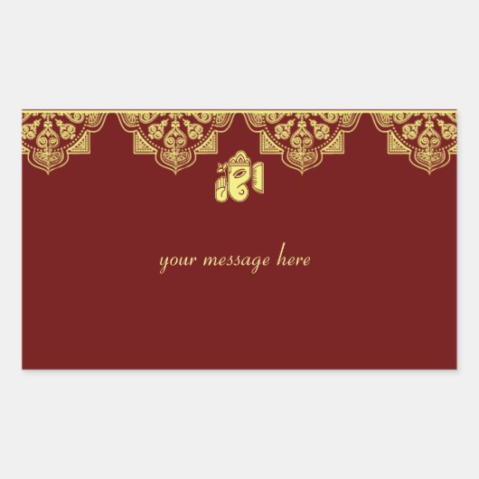 Ganesh Trouwstickers Rechthoekige Sticker (Voorkant)