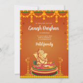 Ganesh-uitnodigingen Digitale Ganpati nodigt Ganes Kaart (Voorkant)