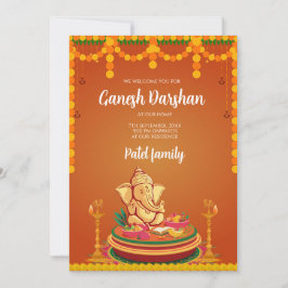 Ganesh-uitnodigingen Digitale Ganpati nodigt Ganes Kaart