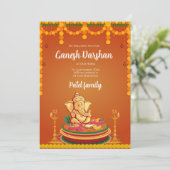 Ganesh-uitnodigingen Digitale Ganpati nodigt Ganes Kaart (Staand voorkant)