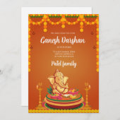 Ganesh-uitnodigingen Digitale Ganpati nodigt Ganes Kaart (Voorkant / Achterkant)