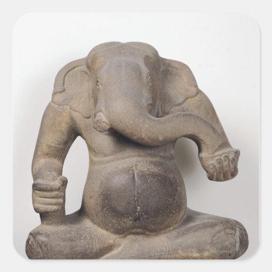Ganesh, van Tuol Pheak Kin Vierkante Sticker (Voorkant)