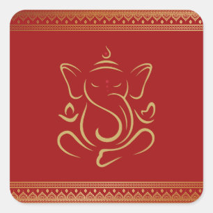 Ganesh Vierkante Sticker