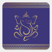 Ganesh Vierkante Sticker (Voorkant)
