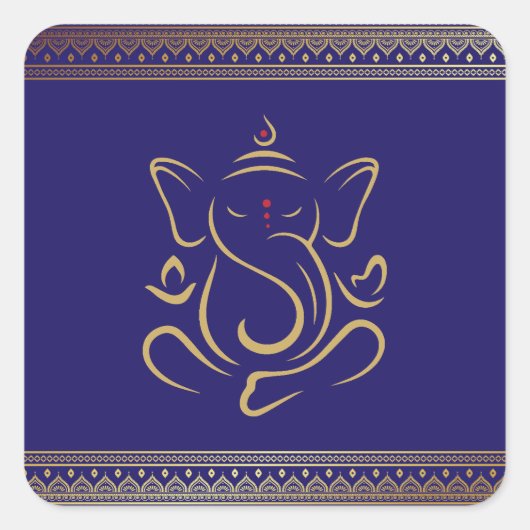 Ganesh Vierkante Sticker (Voorkant)