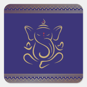 Ganesh Vierkante Sticker