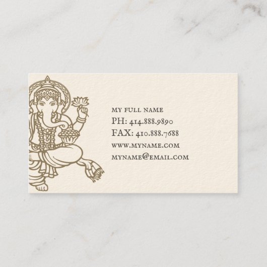 Ganesh Visitekaartje (Achterkant)