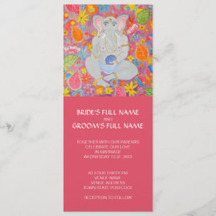 Ganesh Wedding Invitation roze Kaart