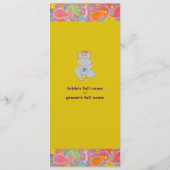 Ganesh Wedding Program yellow Programmakaart (Achterkant)