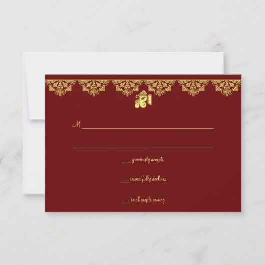 Ganesh Wedding RSVP-kaarten RSVP Kaartje (Voorkant)
