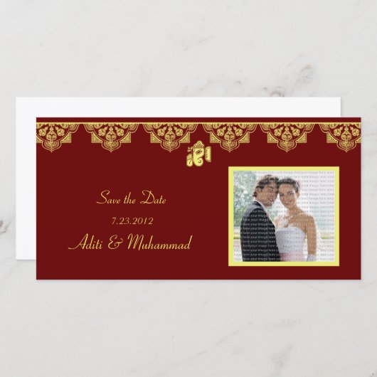 Ganesh Wedding Save the Date Photo Cards (Voorkant / Achterkant)