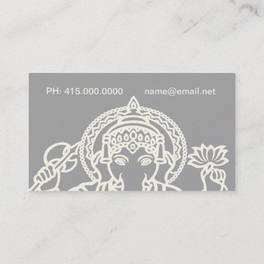 Ganesh Yoga Studio Visitekaartje (Achterkant)