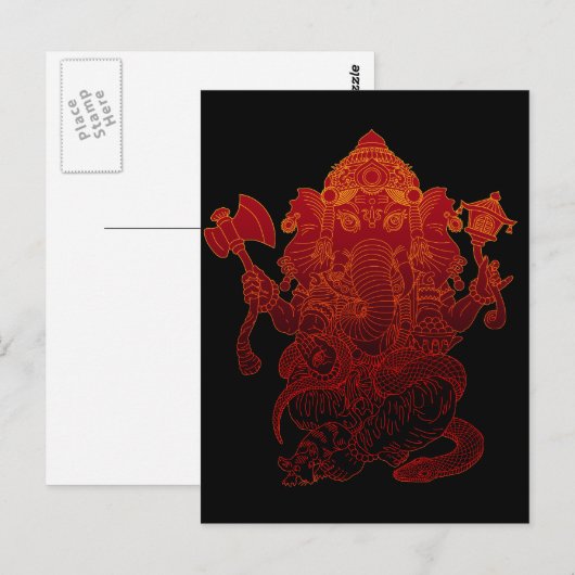 Ganesha3 Briefkaart (Voorkant / Achterkant)