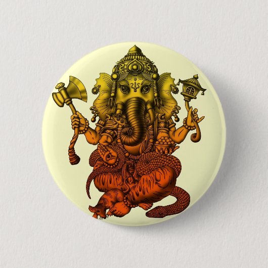 Ganesha7 Ronde Button 5,7 Cm (Voorkant)