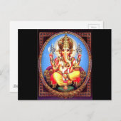 Ganesha (ग णे श) Indische olifant Briefkaart (Voorkant / Achterkant)
