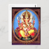 Ganesha (ग णे श) Indische olifant Briefkaart (Voorkant / Achterkant)