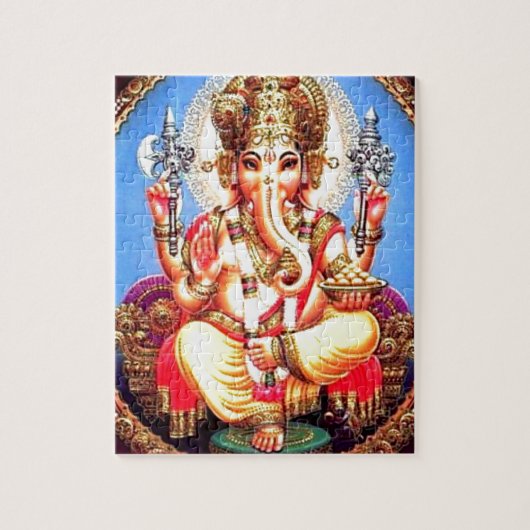 Ganesha (ग णे श) Indische olifant Legpuzzel (Verticaal)