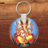 Ganesha (ग णे श) Indische olifant Sleutelhanger (Voorkant)