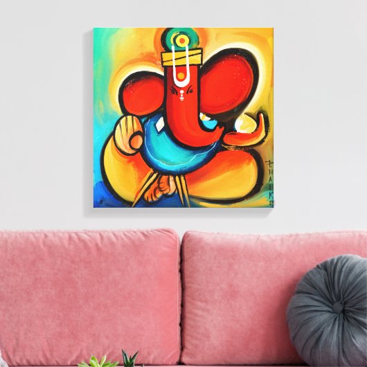 Ganesha abstract canvas afdruk (Insitu (Woonkamer))