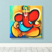 Ganesha abstract canvas afdruk (Insitu (Houten vloer))