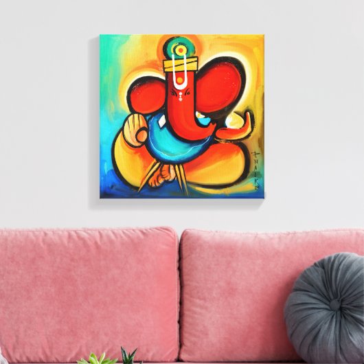 Ganesha abstract canvas afdruk (Insitu (Woonkamer))
