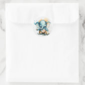 ganesha als schattige blauwe baby olifant ronde sticker (Tas)