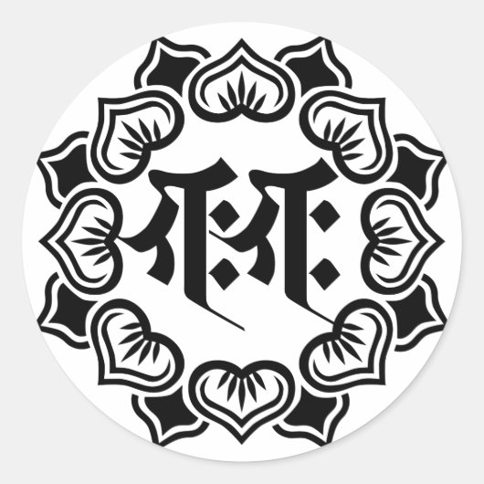 Ganesha bonji(B) Ronde Sticker (Voorkant)