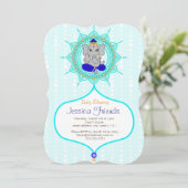Ganesha boy Baby shower 5" x 7" uitnodigingskaart Kaart (Staand voorkant)