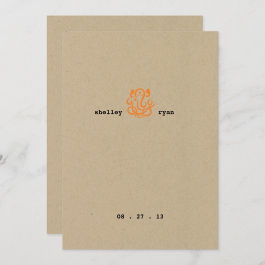 Ganesha bruiloft uitnodiging (Voorkant / Achterkant)