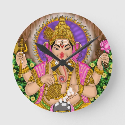 Ganesha Clock Ronde Klok (Voorkant)