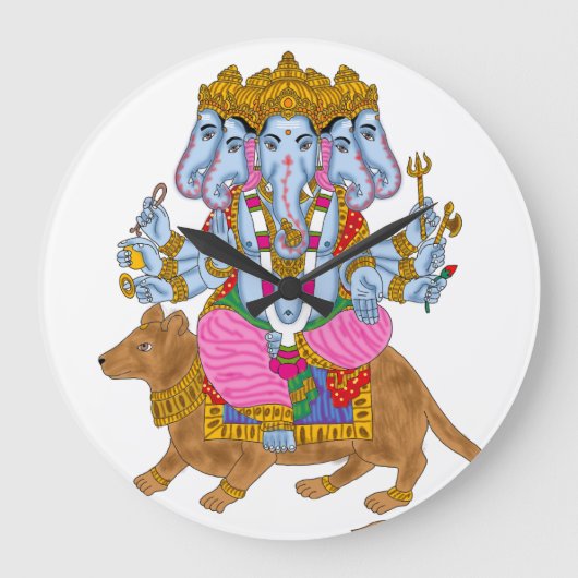 Ganesha Clock & Wall Art for Home Use Grote Klok (Voorkant)