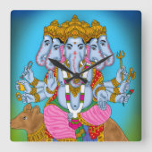 Ganesha Clock & Wall Art for Home Use Vierkante Klok (Voorkant)