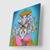 Ganesha Clock & Wall Art for Home Use Vierkante Klok (Hoek)